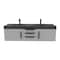 Castello Usa Thames 60-inch Gray Vanity Set with Black Top and Black Handles CB-MC-60G-BL-20146-BL - alternate 1